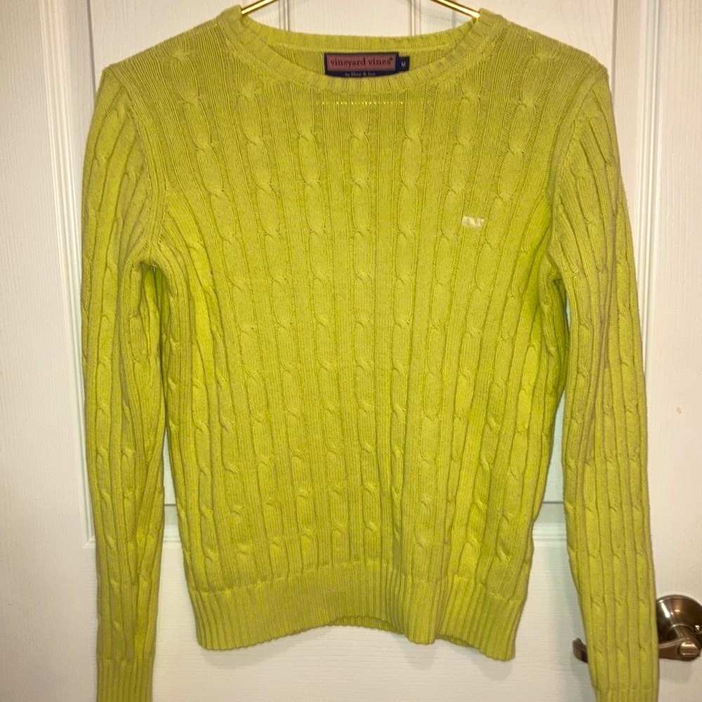☀️ Adorable Vineyard Vines - Cotton Cable Knit Pattern - Light Green - Size M ☀️